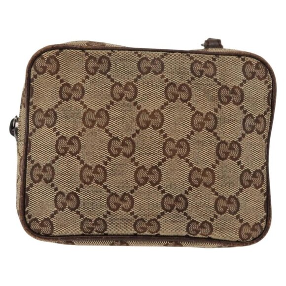 GUCCI GG Canvas Shoulder Bag Beige Silver 120975 Auth 146735 - Picture 2 of 16